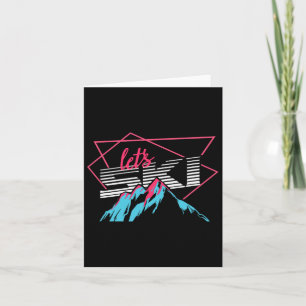 Let's Ski Winter Sports Enthusiast Artwork Card