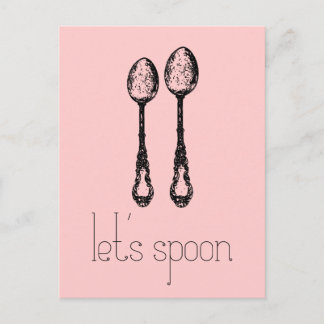 let's spoon postcard