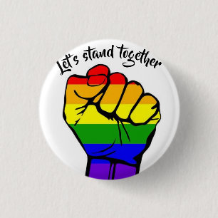 Let's Stand Together Flag. 3 Cm Round Badge