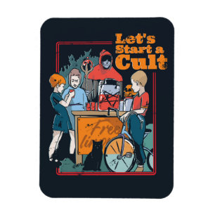 Lets Start a Cult Spooky Retro Halloween Kids  Magnet