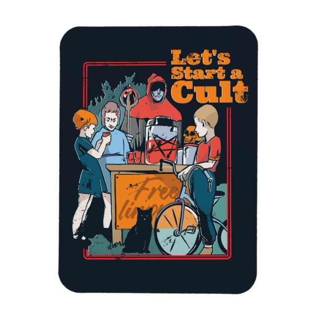 Lets Start a Cult Spooky Retro Halloween Kids  Magnet (Vertical)