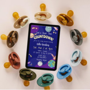 Let's Start the Countdown, Space Baby Shower Invitation