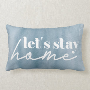 Let's Stay Home Watercolor Lumbar Cushion