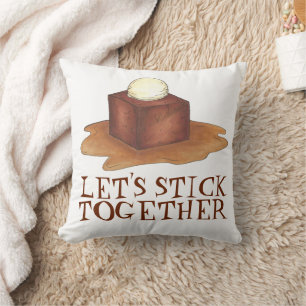 Let's Stick Together British Sticky Toffee Pudding Cushion