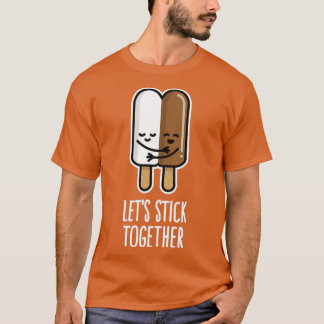 Lets stick together interracial couple popsicle T-Shirt