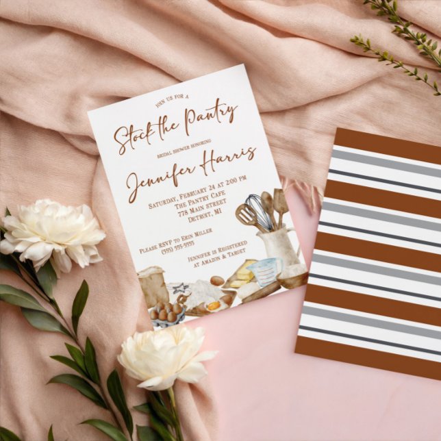 Let's Stock the Pantry Kitchen Theme Bridal Shower Invitation (Creator Uploaded)
