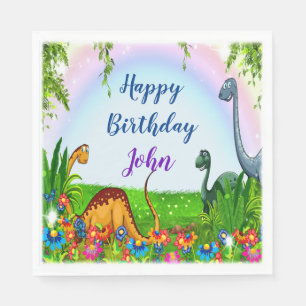 Let's Stomp And Roar Dinosaur Birthday Party Napkin