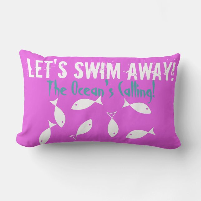 Let's Swim Away The Ocean's Calling Fish Cushion (Front)