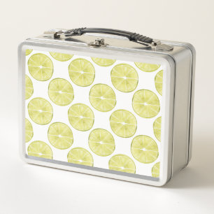 Let's Taco About It   Lime Pattern Metal Lunch Box