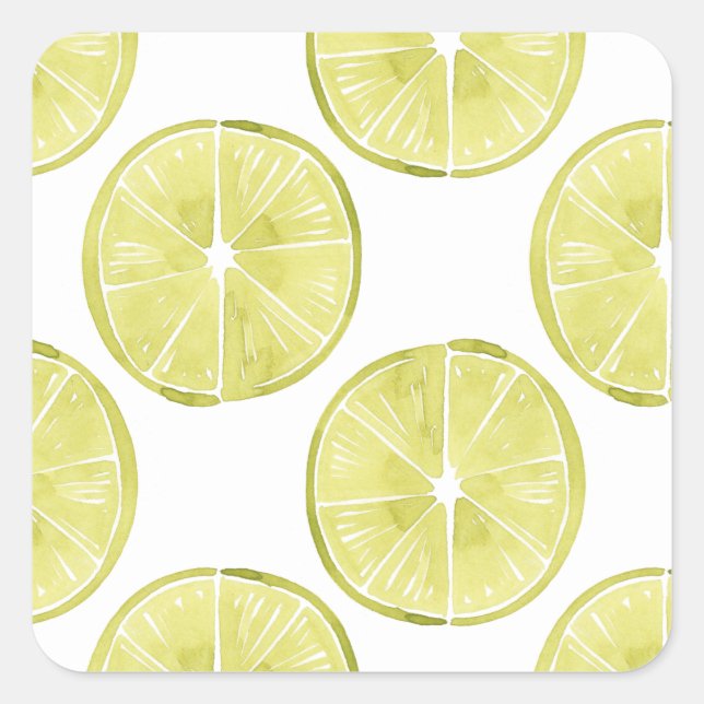 Let's Taco About It | Lime Pattern Square Sticker (Front)