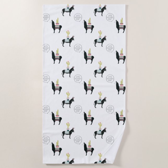 Let's Taco About Love Beach Towel (Front)