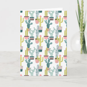 Let's Taco About Love Cactus Pattern Card