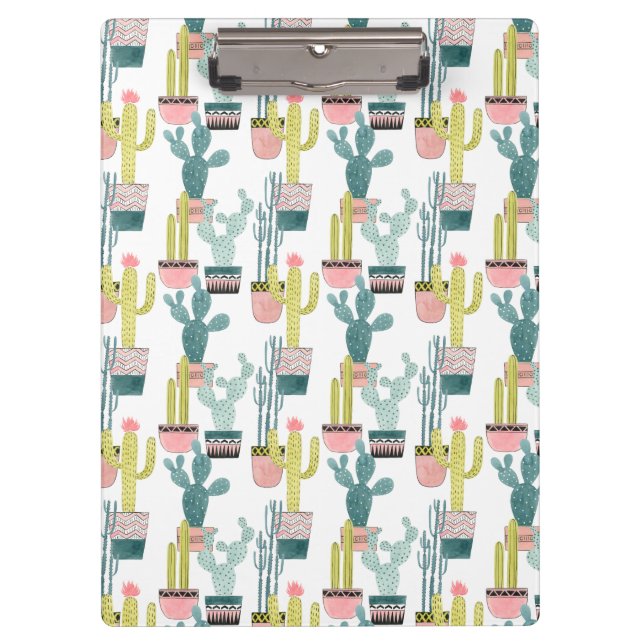 Let's Taco About Love | Cactus Pattern Clipboard (Front)