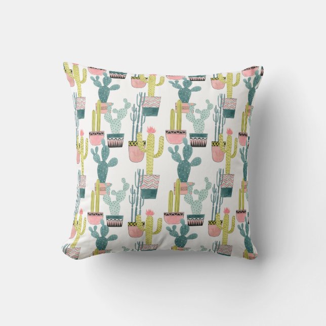 Let's Taco About Love | Cactus Pattern Cushion (Front)