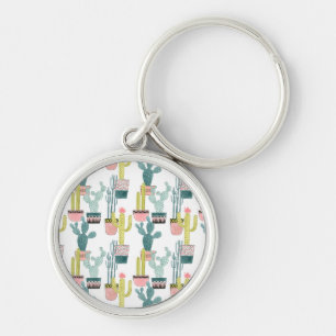 Let's Taco About Love   Cactus Pattern Key Ring