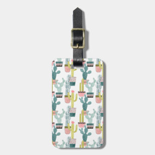 Let's Taco About Love Cactus Pattern Luggage Tag