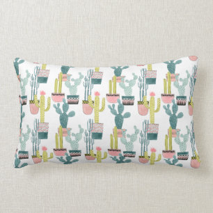Let's Taco About Love   Cactus Pattern Lumbar Cushion