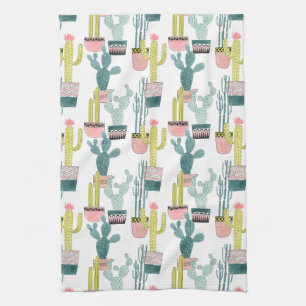 Let's Taco About Love   Cactus Pattern Tea Towel