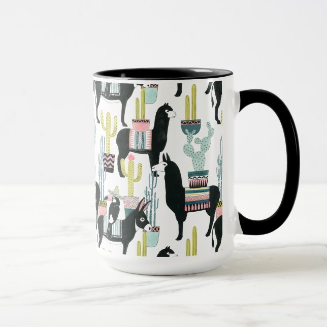 Let's Taco About Love | Llama & Donkey Pattern Mug (Right)