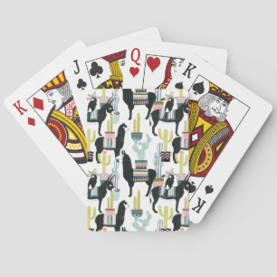 Let's Taco About Love   Llama & Donkey Pattern Playing Cards