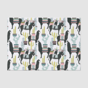 Let's Taco About Love   Llama & Donkey Pattern Tissue Paper
