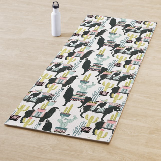 Let's Taco About Love | Llama & Donkey Pattern Yoga Mat (In Situ)