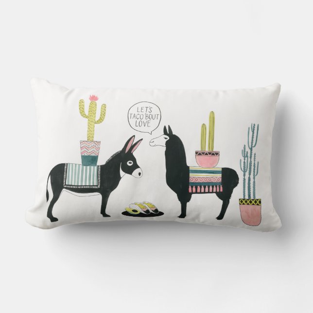 Let's Taco About Love Lumbar Cushion (Front)