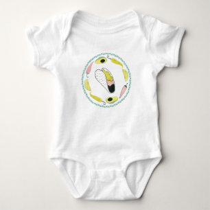 Let's Taco About Love Taco Element Circle Baby Bodysuit