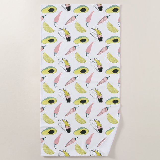 Let's Taco About Love | Taco Element Circle Beach Towel (Front)