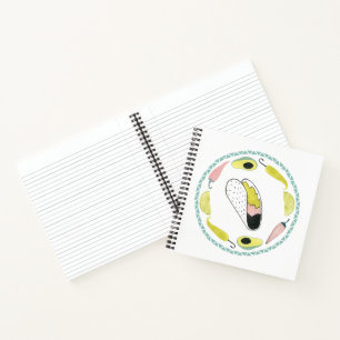 Let's Taco About Love Taco Element Circle Notebook