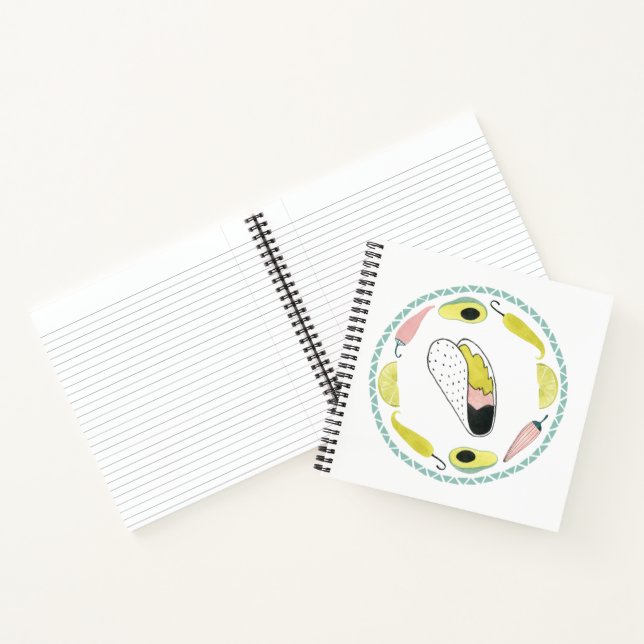 Let's Taco About Love | Taco Element Circle Notebook (Inside)