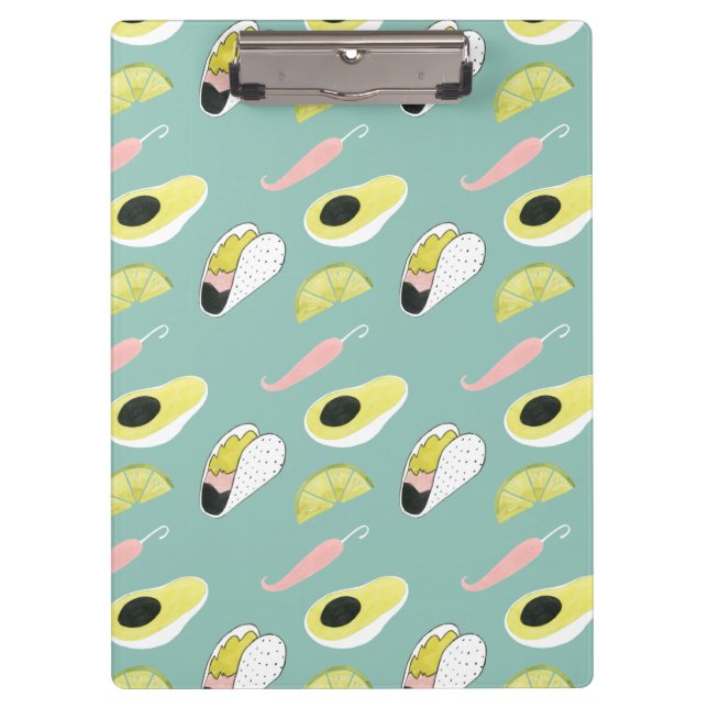 Let's Taco About Love | Taco Element Pattern Clipboard (Front)