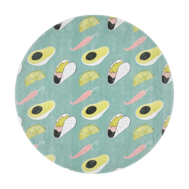 Let's Taco About Love | Taco Element Pattern Cutting Board (Front)