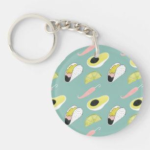 Let's Taco About Love   Taco Element Pattern Key Ring