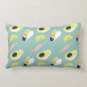 Let's Taco About Love   Taco Element Pattern Lumbar Cushion