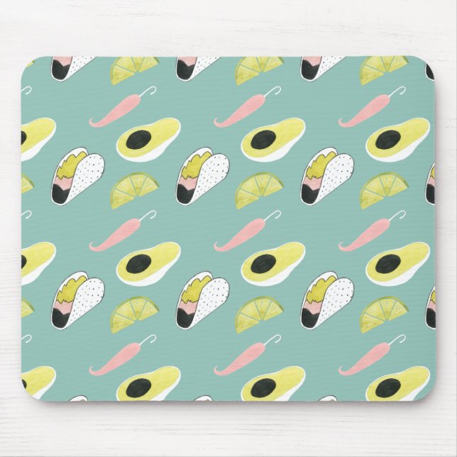 Let's Taco About Love | Taco Element Pattern Mouse Pad (Front)