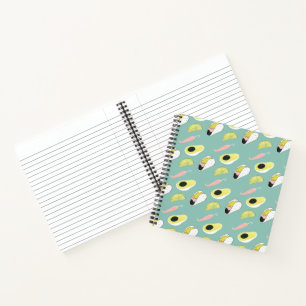 Let's Taco About Love Taco Element Pattern Notebook