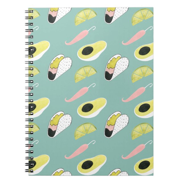 Let's Taco About Love | Taco Element Pattern Notebook (Front)