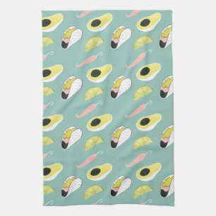 Let's Taco About Love   Taco Element Pattern Tea Towel