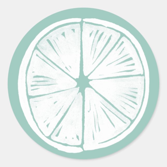 Let's Taco About Love | Teal Lime Pattern Classic Round Sticker (Front)