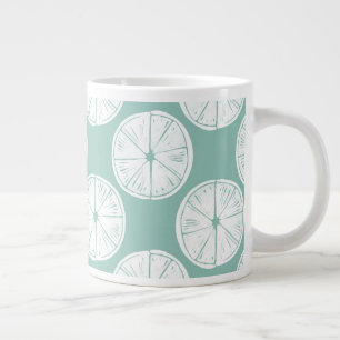 Let's Taco About Love   Teal Lime Pattern Large Coffee Mug