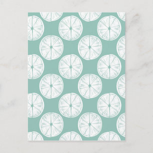 Let's Taco About Love   Teal Lime Pattern Postcard