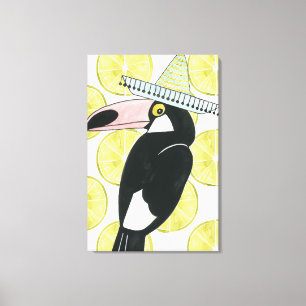 Let's Taco About Love Toucan Sombrero Canvas Print