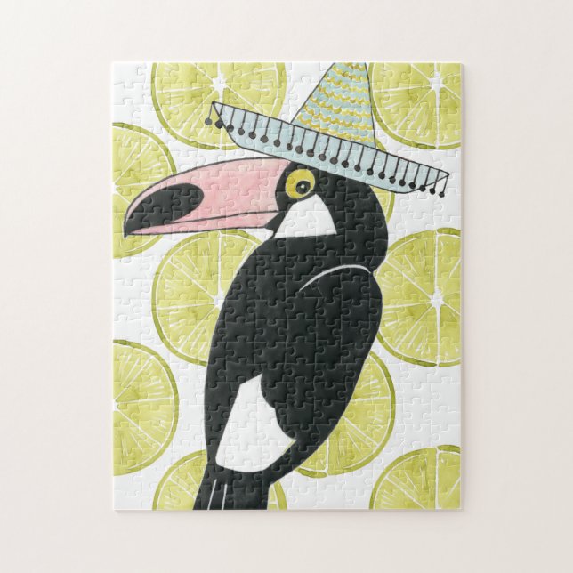 Let's Taco About Love | Toucan Sombrero Jigsaw Puzzle (Vertical)