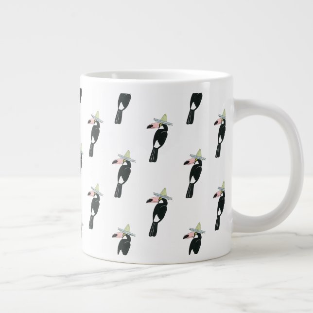 Let's Taco About Love | Toucan Sombrero Large Coffee Mug (Right)