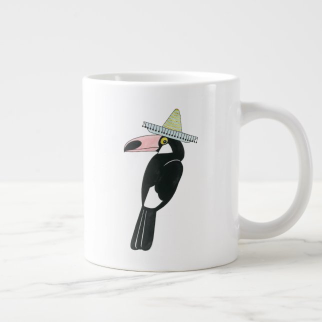 Let's Taco About Love | Toucan Sombrero Large Coffee Mug (Right)