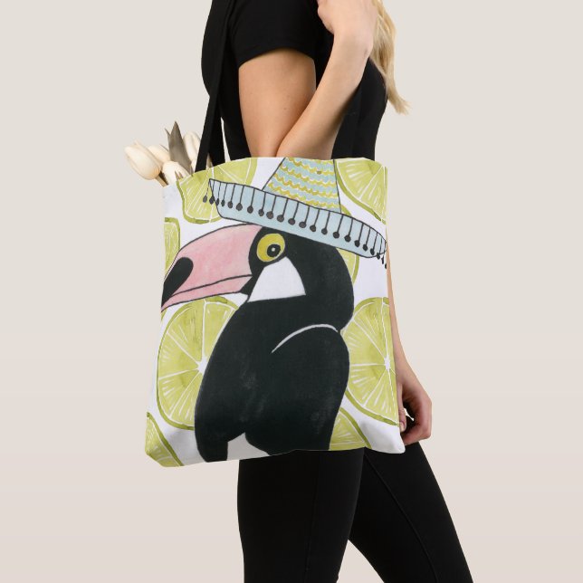 Let's Taco About Love | Toucan Sombrero Tote Bag (Close Up)