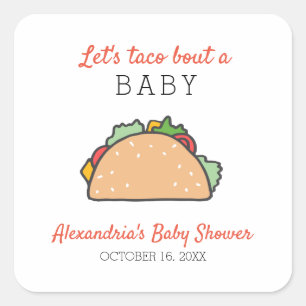 Let's Taco Bout A Baby Cute Fiesta Baby Shower Square Sticker