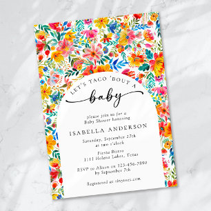 Let's Taco 'Bout a baby Floral Fiesta Baby Shower Invitation