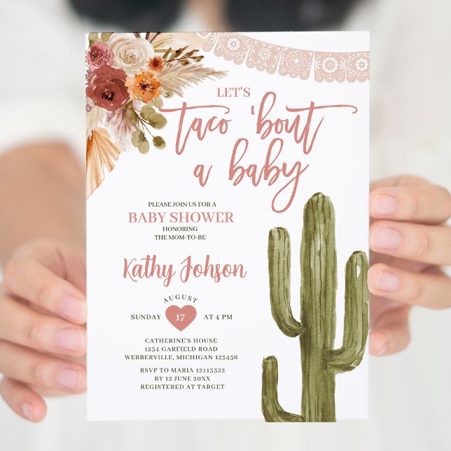 Let's Taco bout a Baby southwestern cactus desert Invitation (Creator Uploaded)